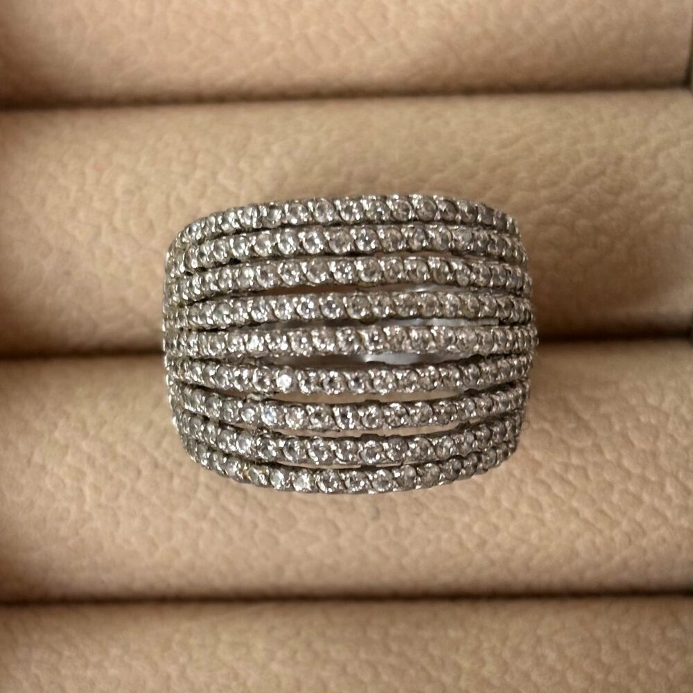 Multi-Row 925 Sterling Silver Ring